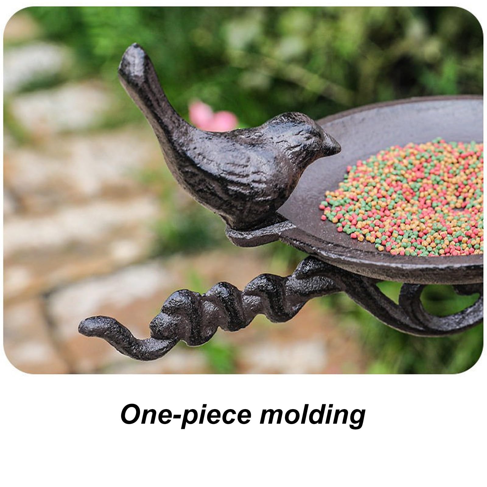 Comedero Metálico para Pájaros, Comedero Pajaros Exterior, Estilo Retro, Resistente al Viento y la Lluvia, Ideal para Patios y Jardines(A)