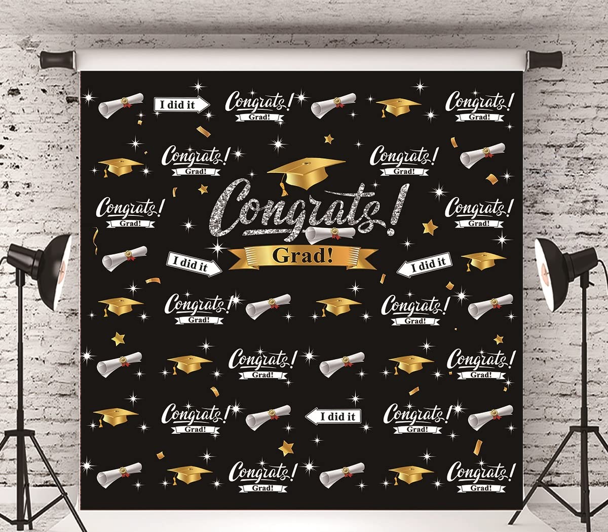 Bannière De Félicitations Blanche Avec Des Ballons Et Des Confettis. Illustration. | Vecteur Premium