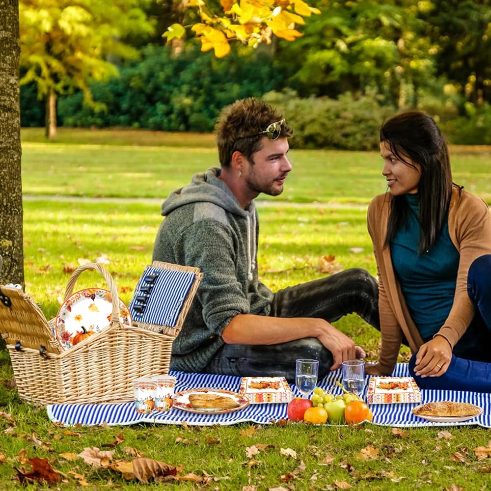 Zucca Stoviglie per Feste Decorazioni Autunno Ringraziamento Stoviglie Zucca Autunnali Bicchieri Piatti Carta Tovaglioli Forniture per Feste di Halloween Autunnale 16 Ospiti