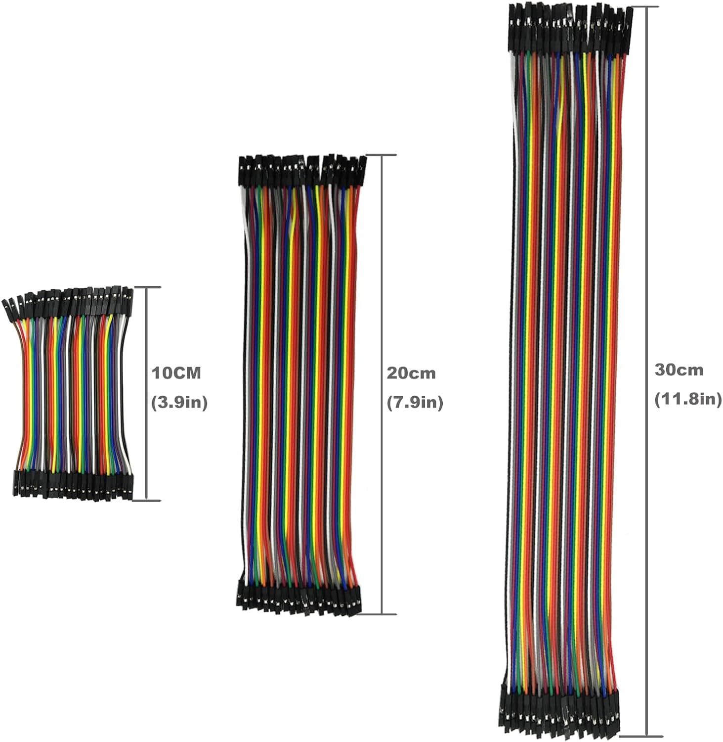 GTIWUNG 9 sztuk 40 pinów Jumper Wire Kabel, Breadboard Ribbon Cables, 10 cm & 20 cm & 30 cm żeński/męski mostek wtykowy 24AWG do płyt Arduino i Raspberry Pi Breadboard