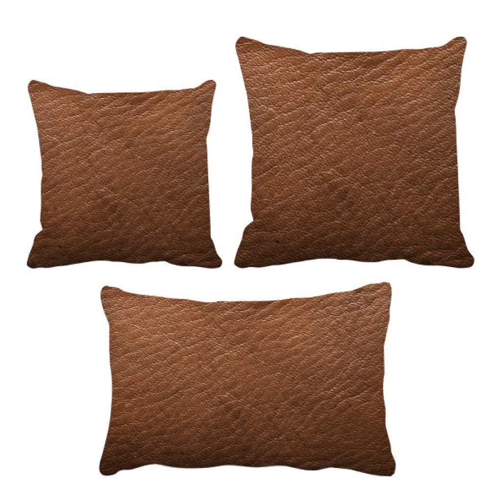 Housse de coussin en cuir marron housse canapé motif abstrait moderne