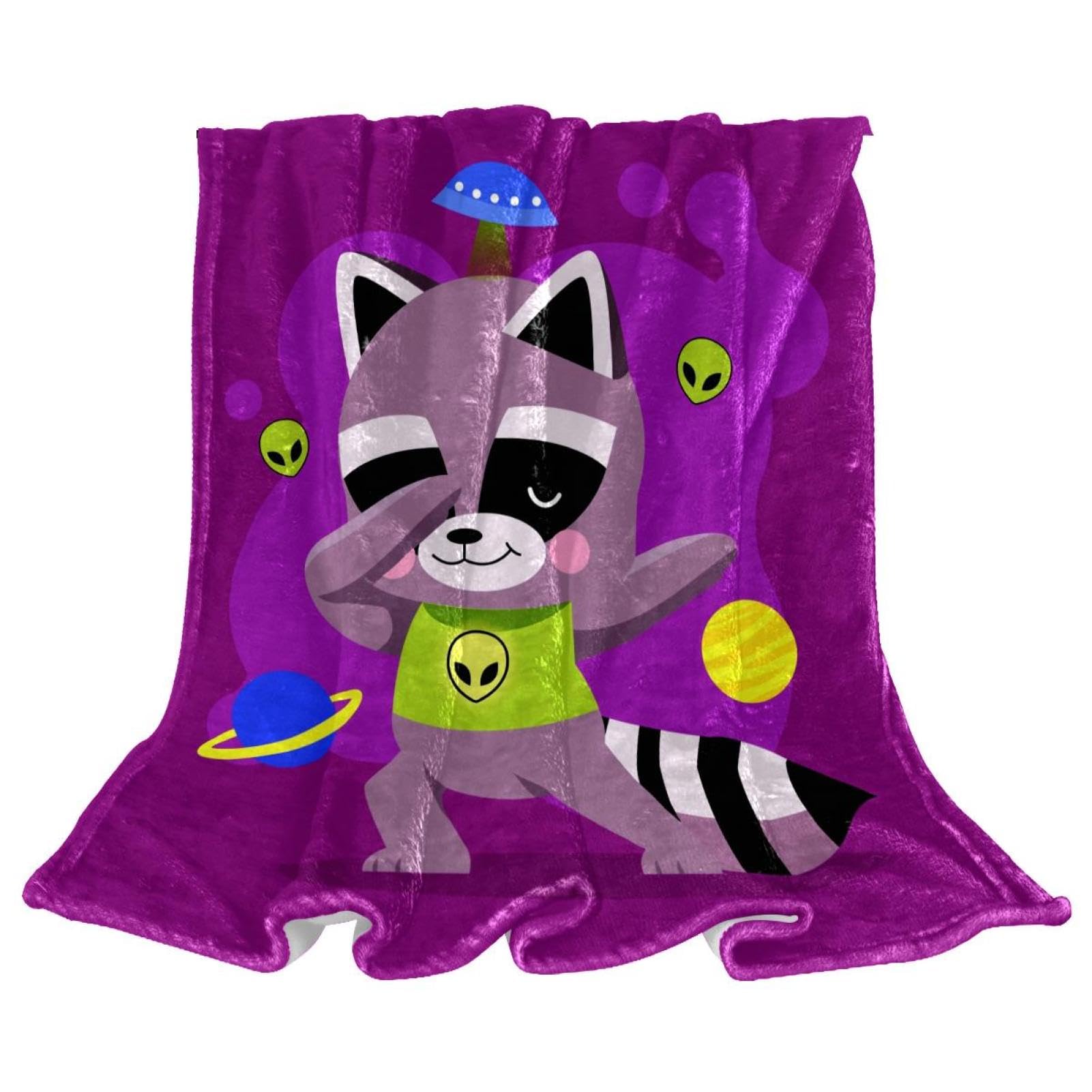 Couverture polaire ours violet plaid chaud anti-courants d'air pour lit et canapé