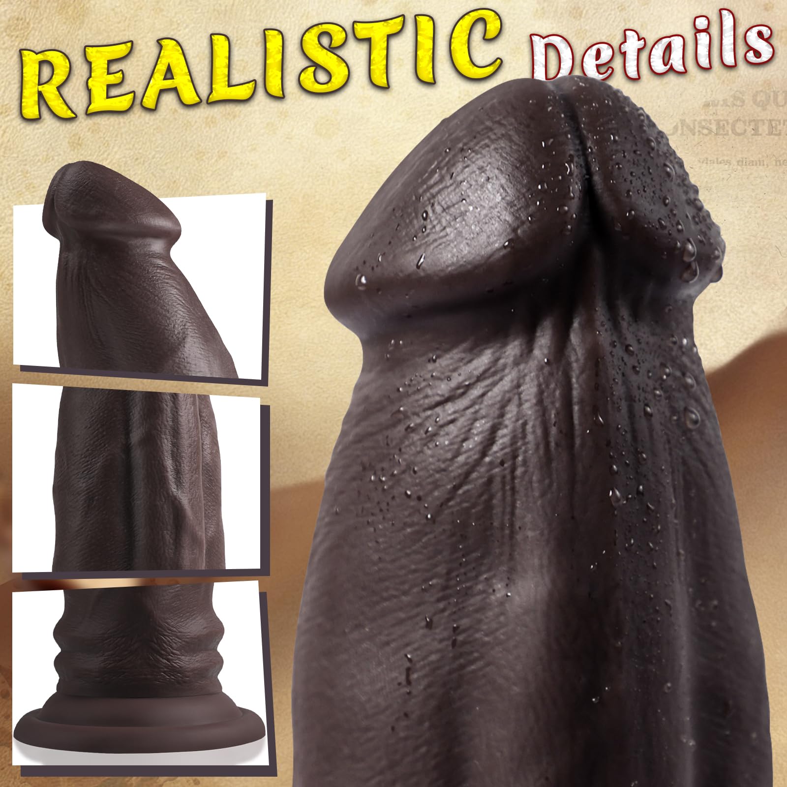 25*8,4 cm Épaisseur Extrême Gode XXL,Gode Anal en Silicone À Double Densité | Godemiché Monstre Géant et Ventouse sans Testicules pour Utilisateurs Avancés Hommes Compatible avec Harnais