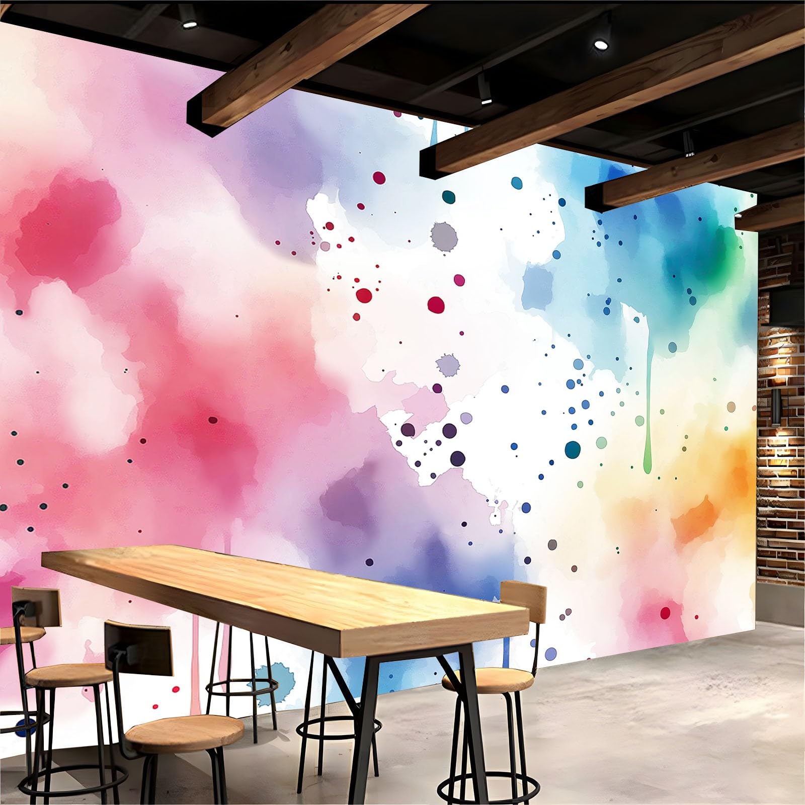 Fototapeta, ręcznie malowana farba, kolor 350 x 256 cm, flizelina, tapeta 3D, nowoczesny salon, sypialnia, artystyczny plakat, mural tapeta