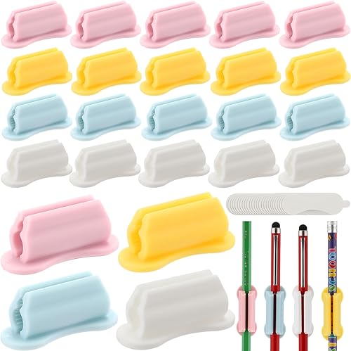 Miniatura 9 de Sherr Paquete de 48 Soportes Adhesivos para Lápices para Escritorio Soporte Mejorado para Bolígrafos para Escritorio de Silicona Flexible Adhesivo