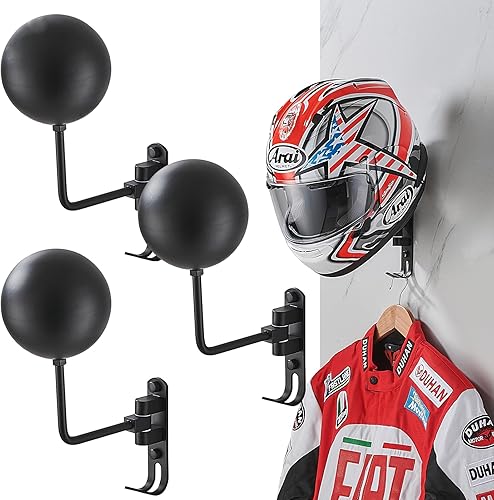 Soporte para casco de motocicleta, soporte de pared para casco de motocicleta, ganchos para casco de rotación de 180 grados, accesorios de