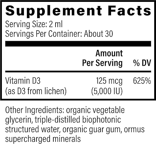 Miniatura 2 de Global Healing Center Suntrex - Vitamina líquida D3  5000 UI para hombres y mujeres apta para veganos sin OMG apoya huesos inmunidad y