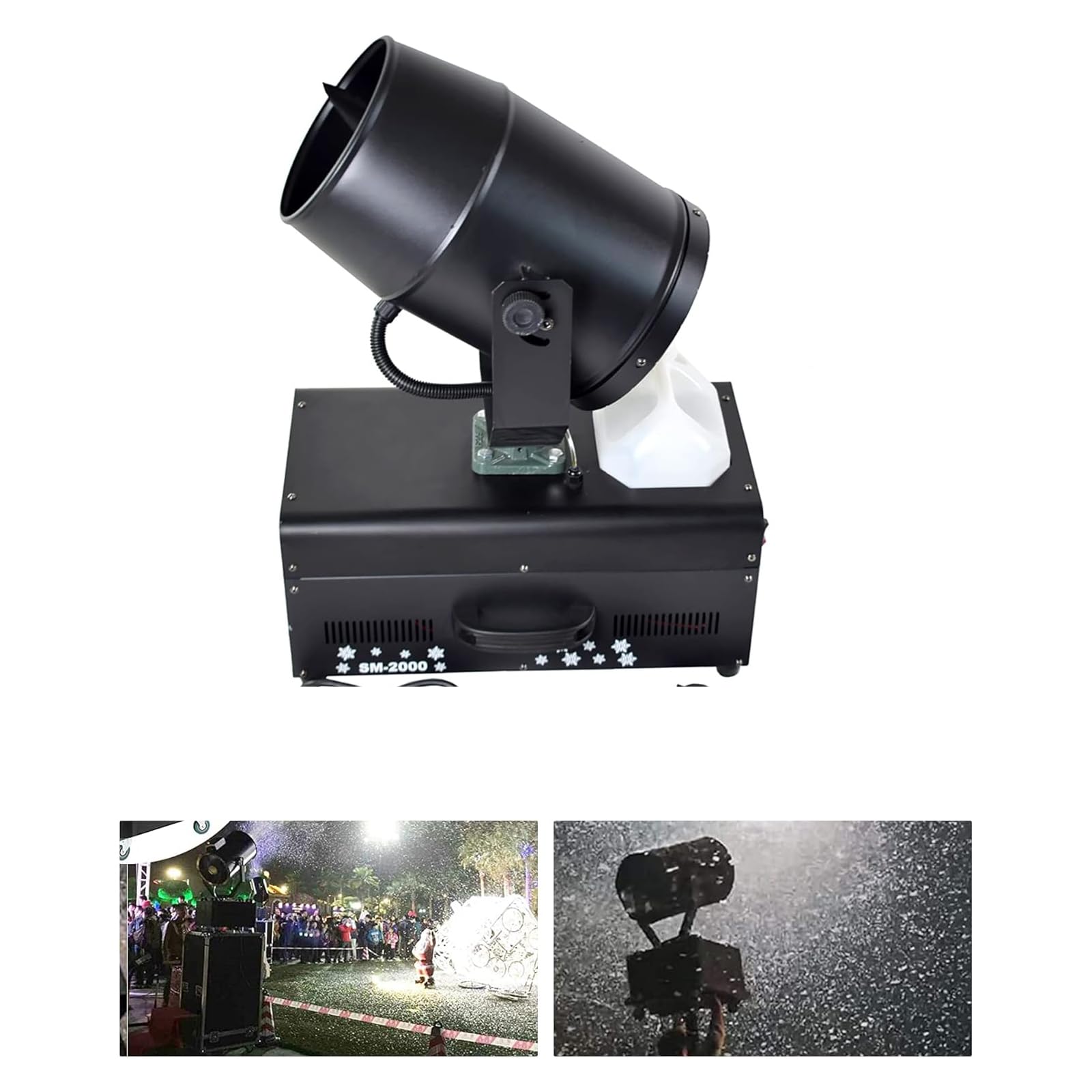 UWYTGF Snow Machine,2000W Professional Stage Dj Party Snowflake Maker,Snow Flake Effect Maker,180° Adjustable Snow Maker for Christmas, Holidays, Parties,Covering Area of 50?