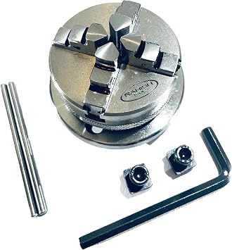 4 Jaw Self Centering Chuck with Back Plate & T-Nuts, M14 x 1, 65mm