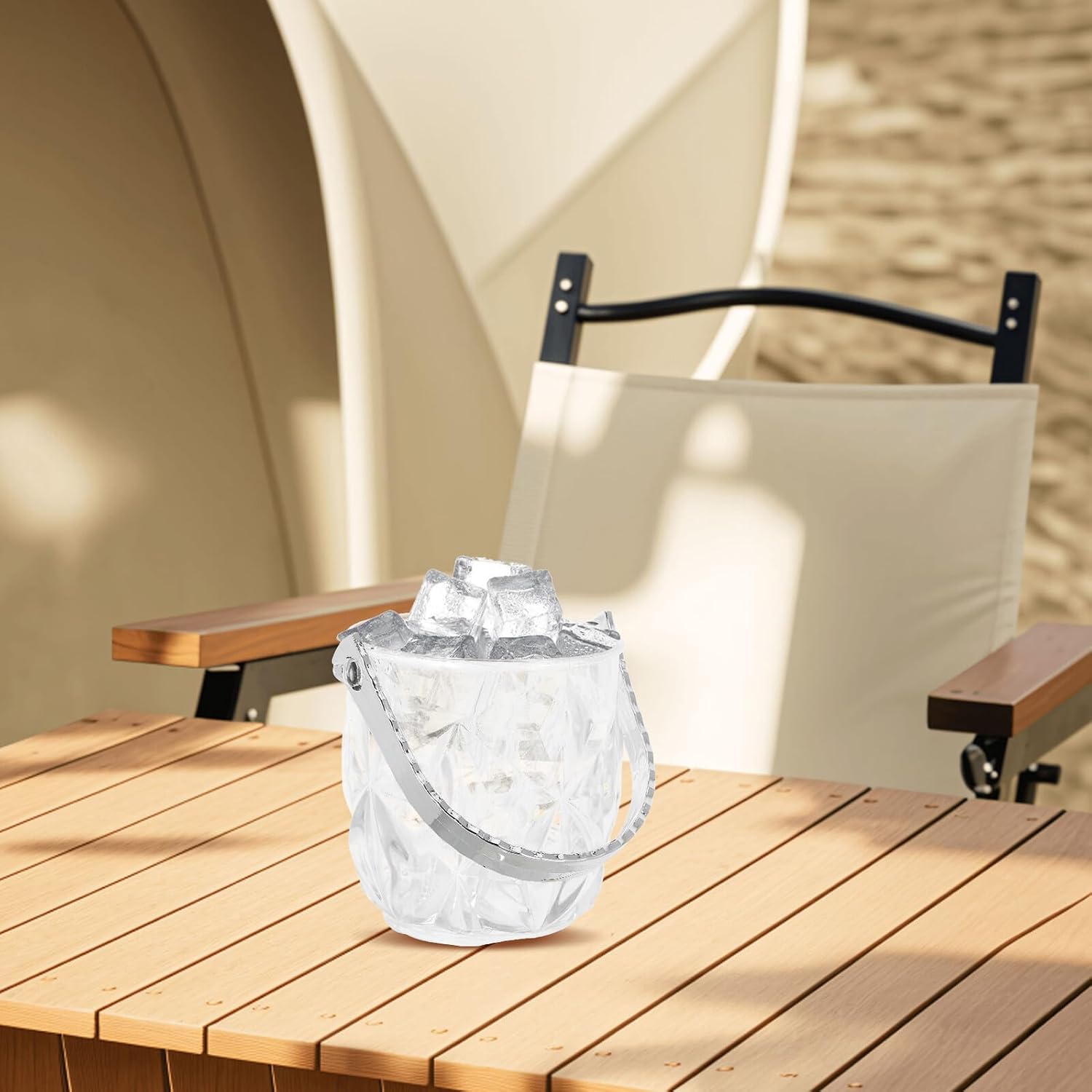 Plastic Ice Bucket Set with Tongs for Summer Events