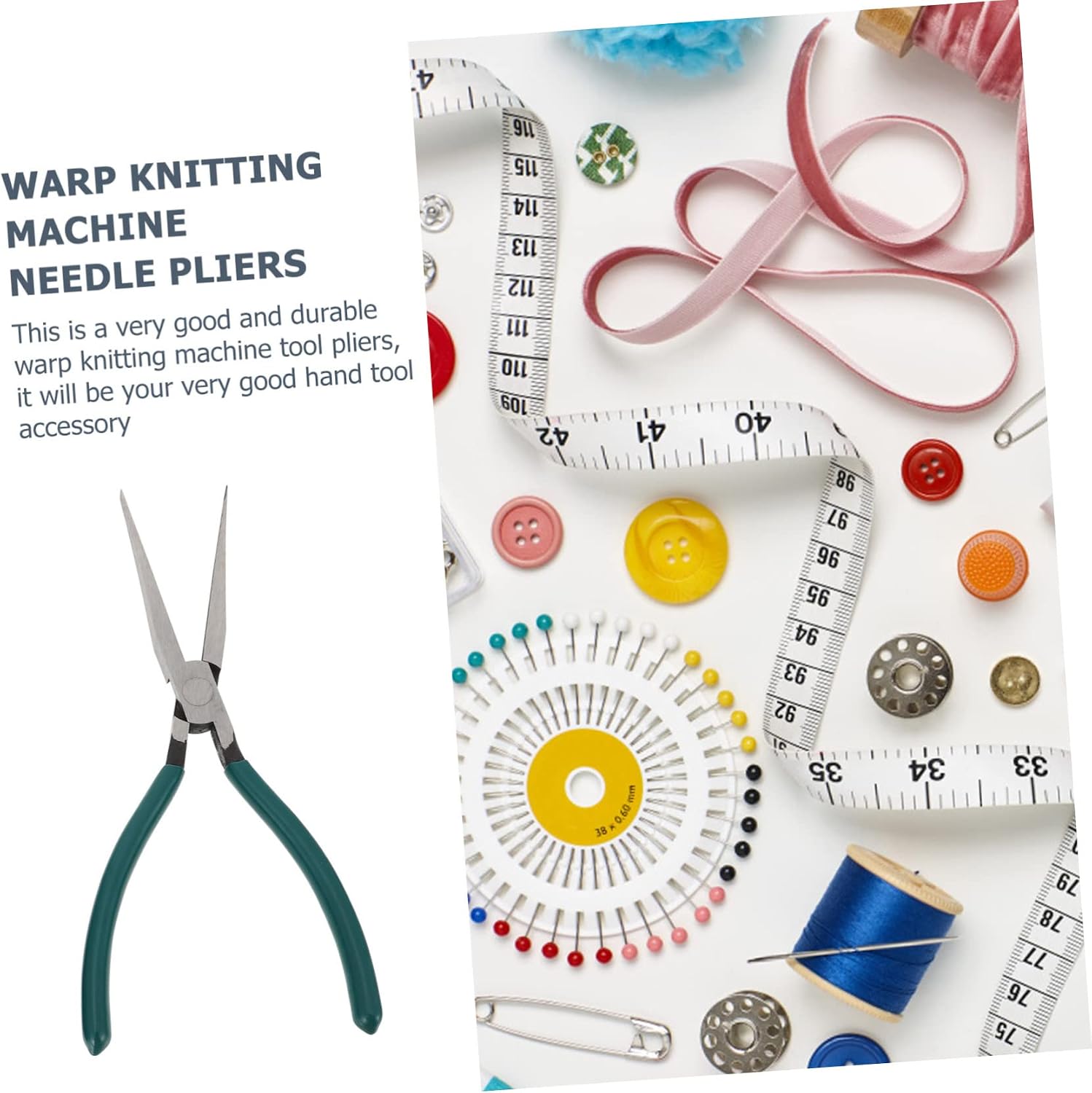 2pcs Long-nose Pliers for Warp Knitting Durable and Textile Pliers Precision Needle Tool for Loom and Crafting Flat Nose Design