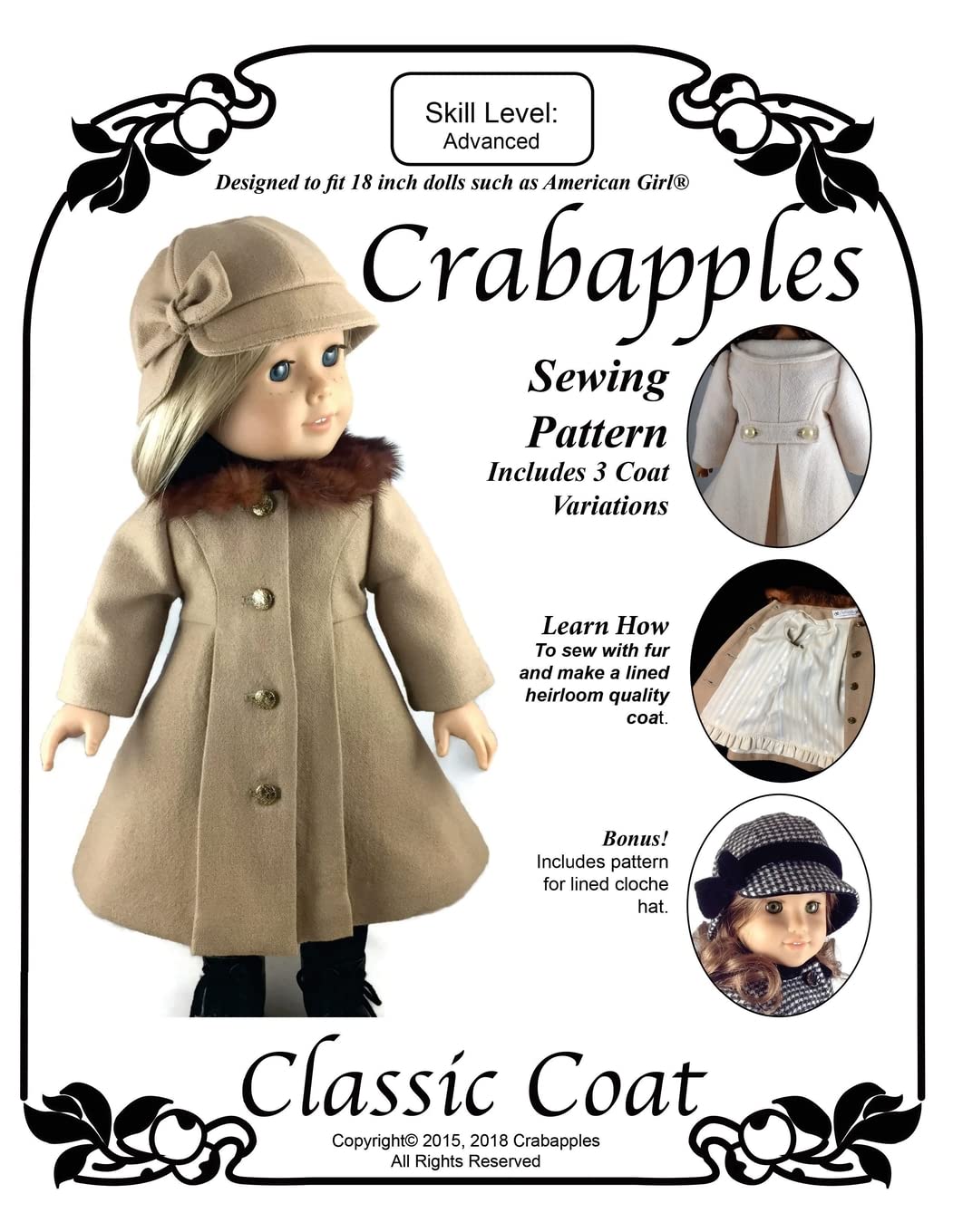 Classic Coat: Step-by-Step Instructions and Full-Size Pattern Pieces for 18" Dolls