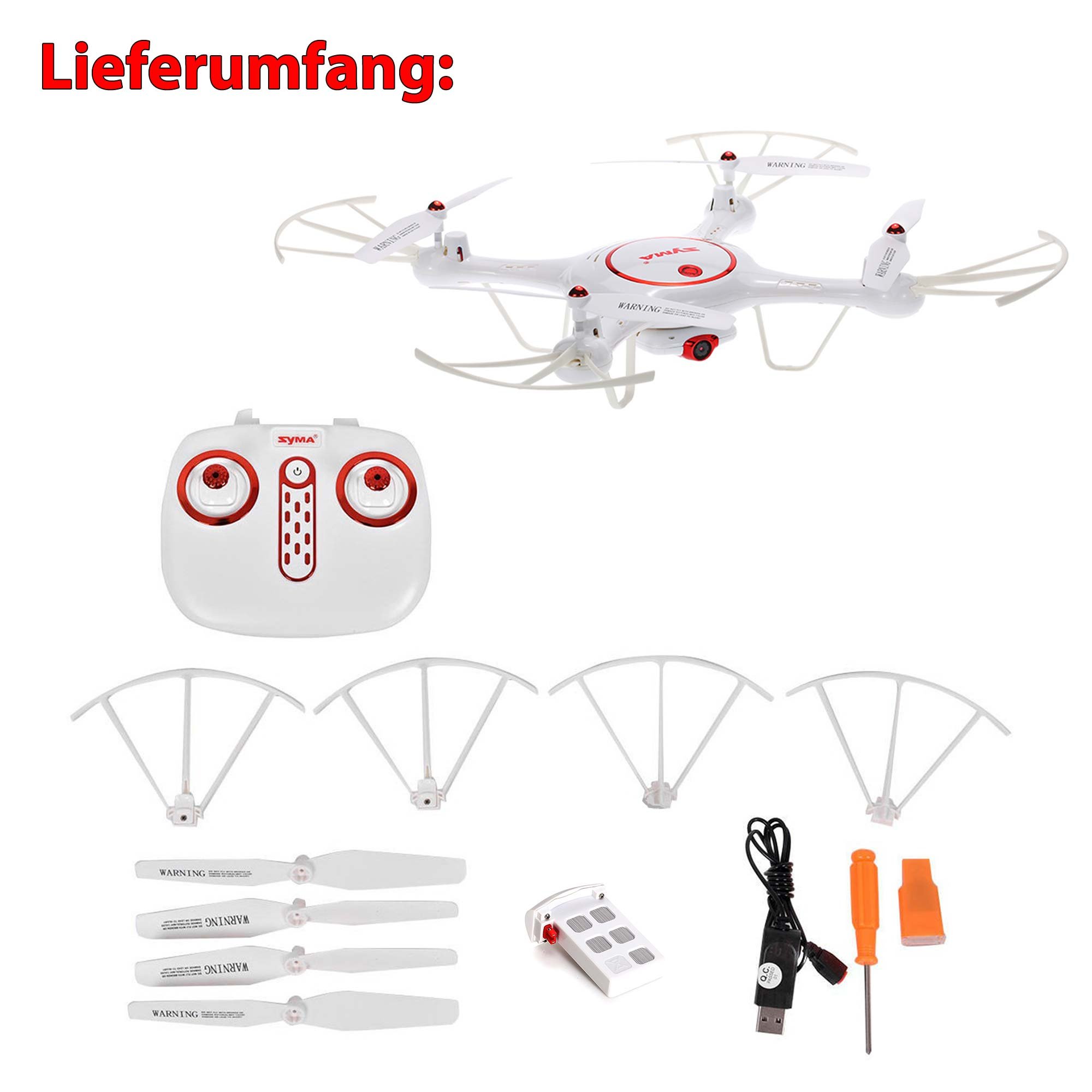 RC ferngesteuerte 4.5 Kanal Drohne mit HD-Kamera, LED Quadcopter, Drone mit Gyroskop, Headless-Mode, Höhen-Barometer, 3D-Flip Looping, Propeller-Schutz, Spielzeug Quadrocopter für Kinder u. Erwachsene