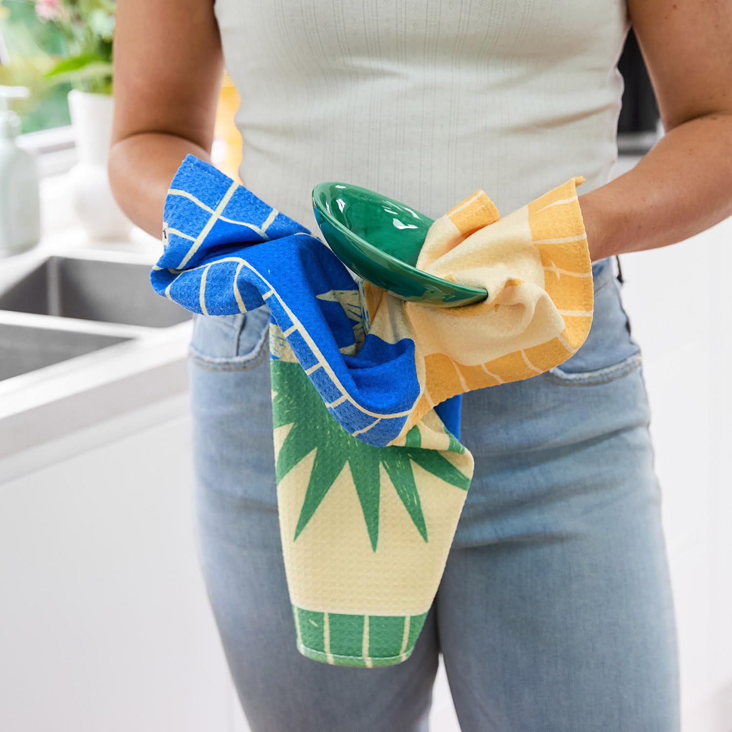 Dock & Bay Tea Towels - Quick-Drying Dish Towels in Thick Waffle Fabric - Medium Size 75x45cm, 29x17 - Golden Hour - Image 3