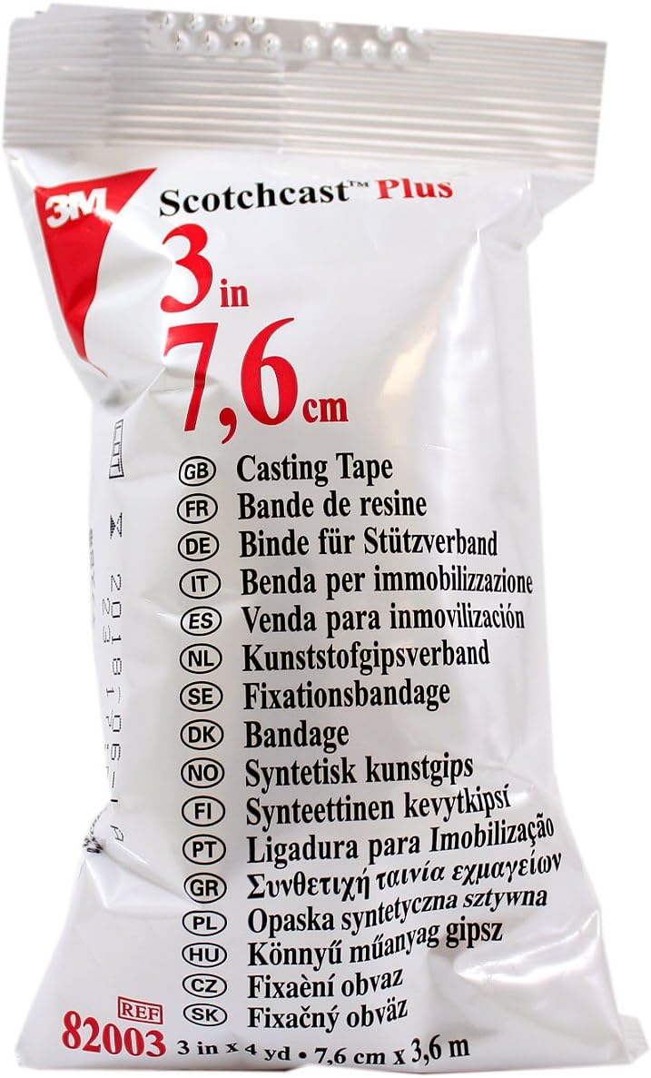 3M ScotchCast Plus Casting Tape 3" x 4 Yards, White, Single Roll,47320