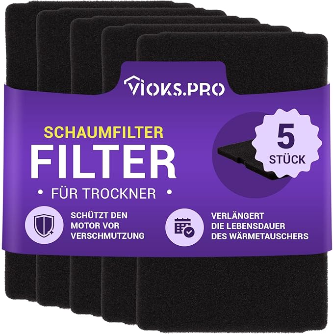 Vioks.pro 5x Trockner Filter 240x155mm Ersatz für Beko 2964840200, Beko