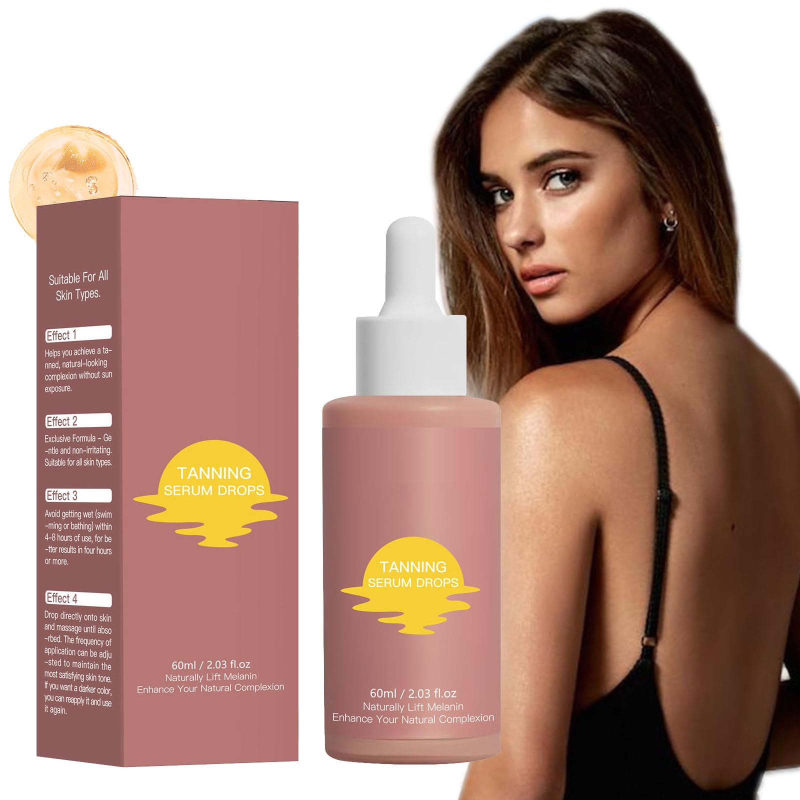 2x Self Tanning Drops Bräunungstropfen - Für Sonnengeküssten Teint Ohne UV-Strahlen, 60ml - Natürliche Bräune Schritt Für Schritt