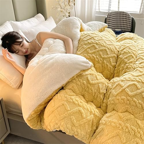 Miniatura 10 de Edredón de invierno grueso de hibisco de aislamiento súper suave, tela doble de cachemira e hibisco, manta de terciopelo de doble cara de felpa