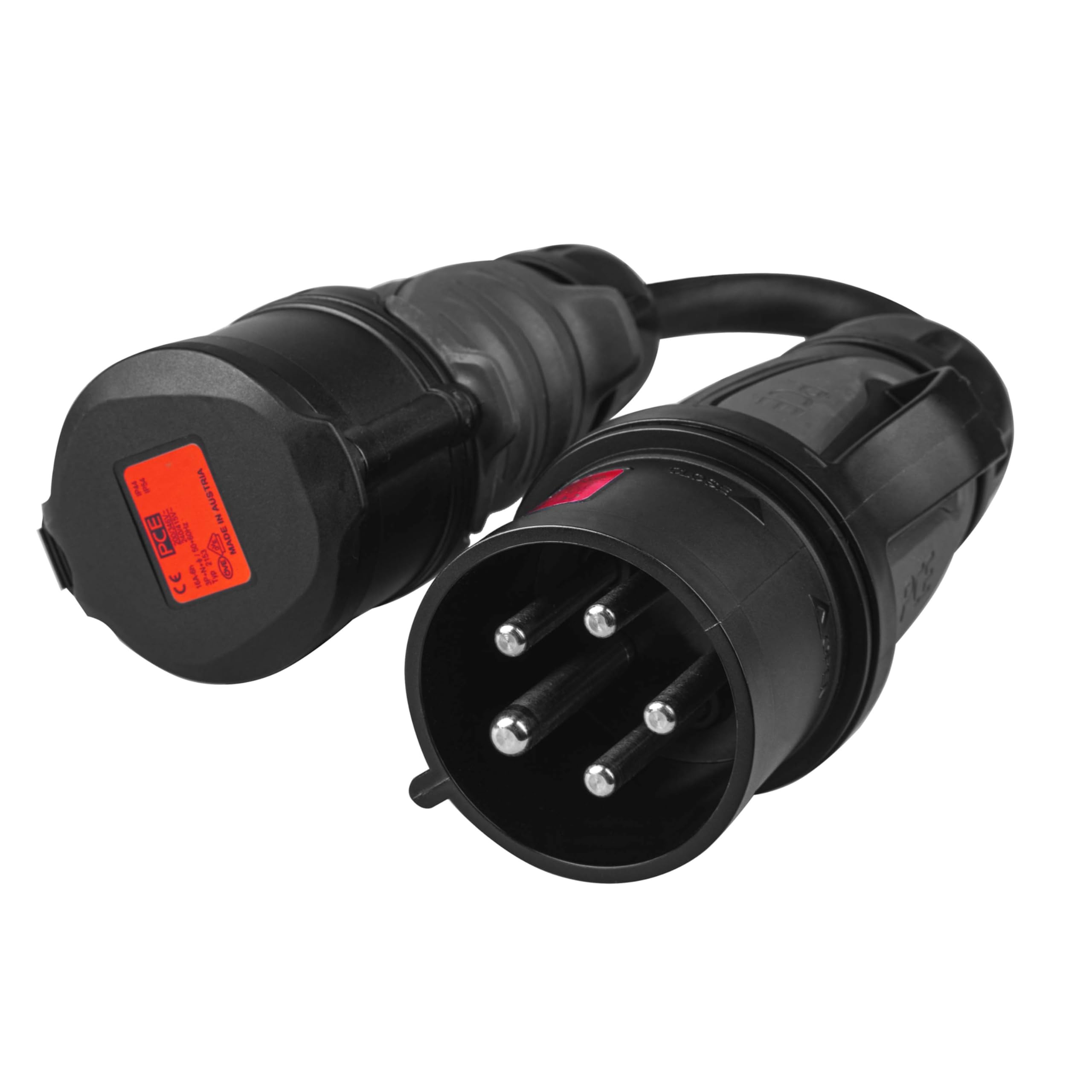 Green Cell Adattatore rosso 16 A 400 V CEE frizione 5 poli su rosso 32 A 5P spina IP44 5 x 2,5 mm2