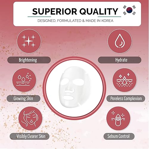 Miniatura 7 de NATURAL - Máscara coreana de hoja (10 piezas) hecha con Tencel de alta calidad, mascarillas hidratantes, máscara facial coreana para el cuidado de