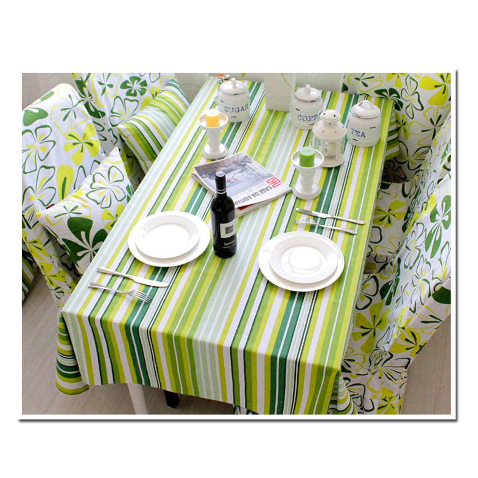 Nappe rayures simples moderne vert 145x180 couverture pique-nique coton polyester