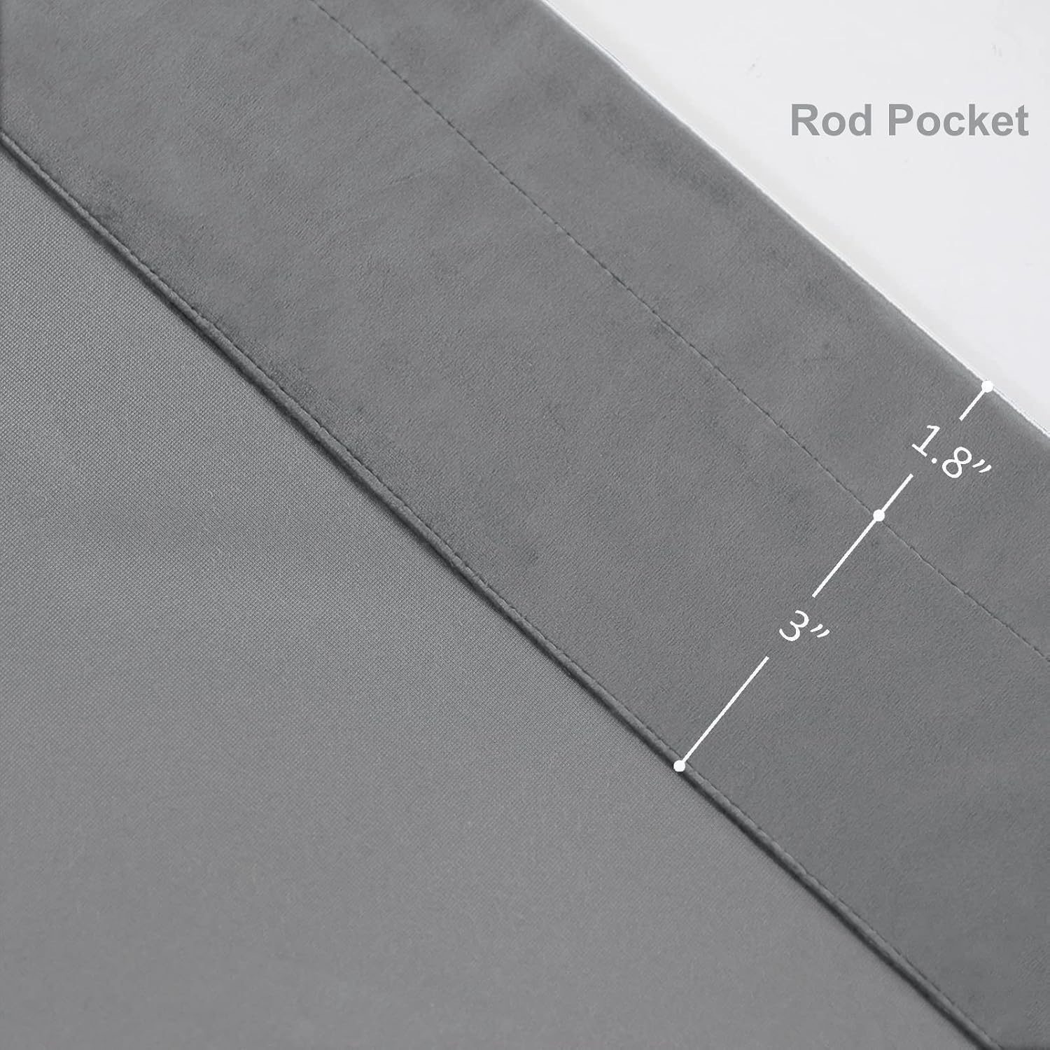 PLEASANT BOULEVARD Grey Velvet Curtains 63 inch Long Heavyweight Blackout Curtains Rod Pocket Thermal Insulated Darkening Window Drapes for Bedroom Living Room, W52 x L63, 2 Panels