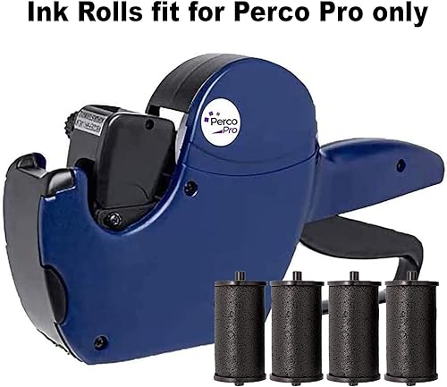 Miniatura 4 de Perco Rollo de tinta para etiquetadoras Perco Pro de 1 línea y Perco Pro de 2 líneas (Pro Inker 4 unidades) con pistola de precio de 2 líneas Perco