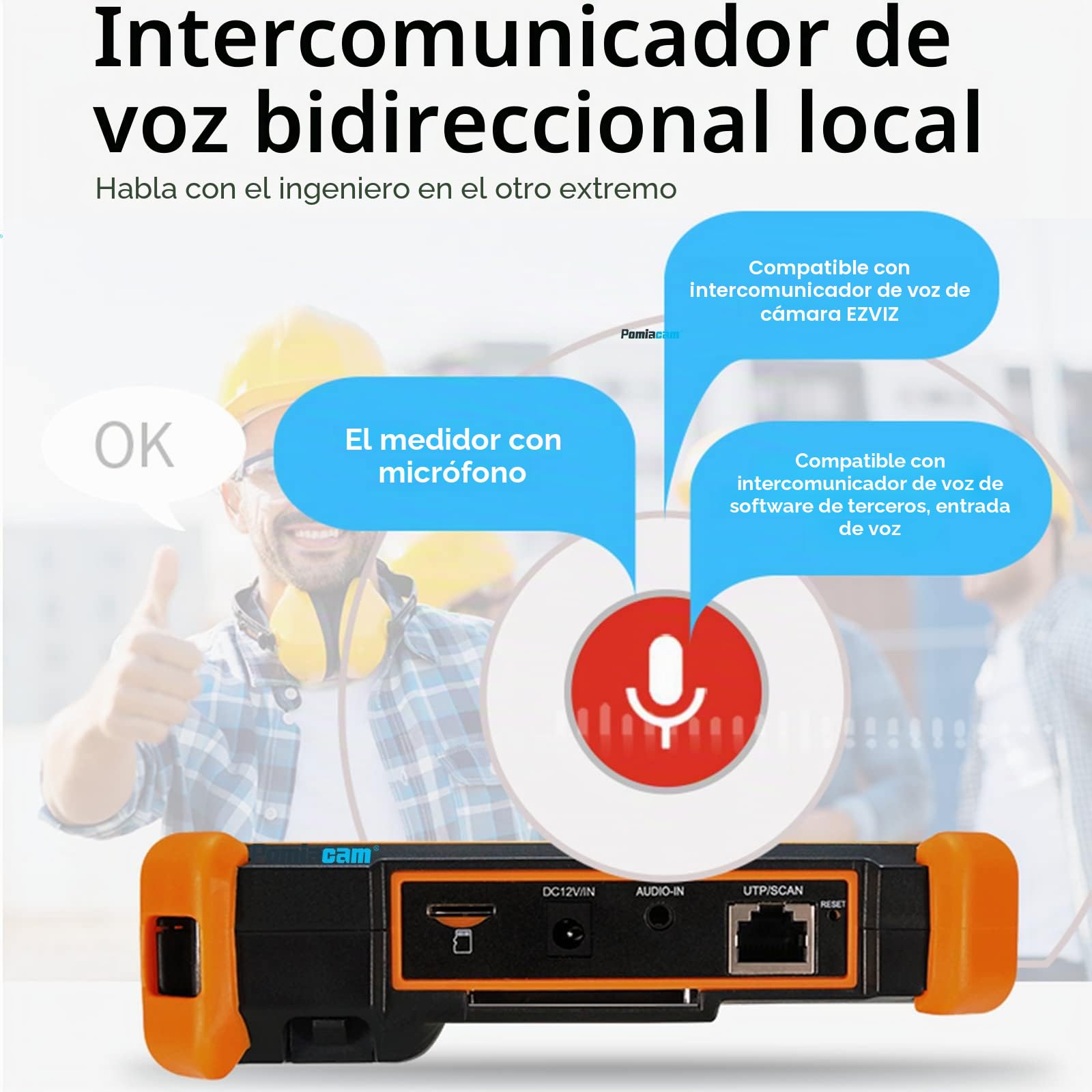 Comprobador de cámara CCTV IP HD IPC-1910 Plus 4K 8MP AHD CVI TVI H.265 POE PTZ WiFi RS485 Reemplazo