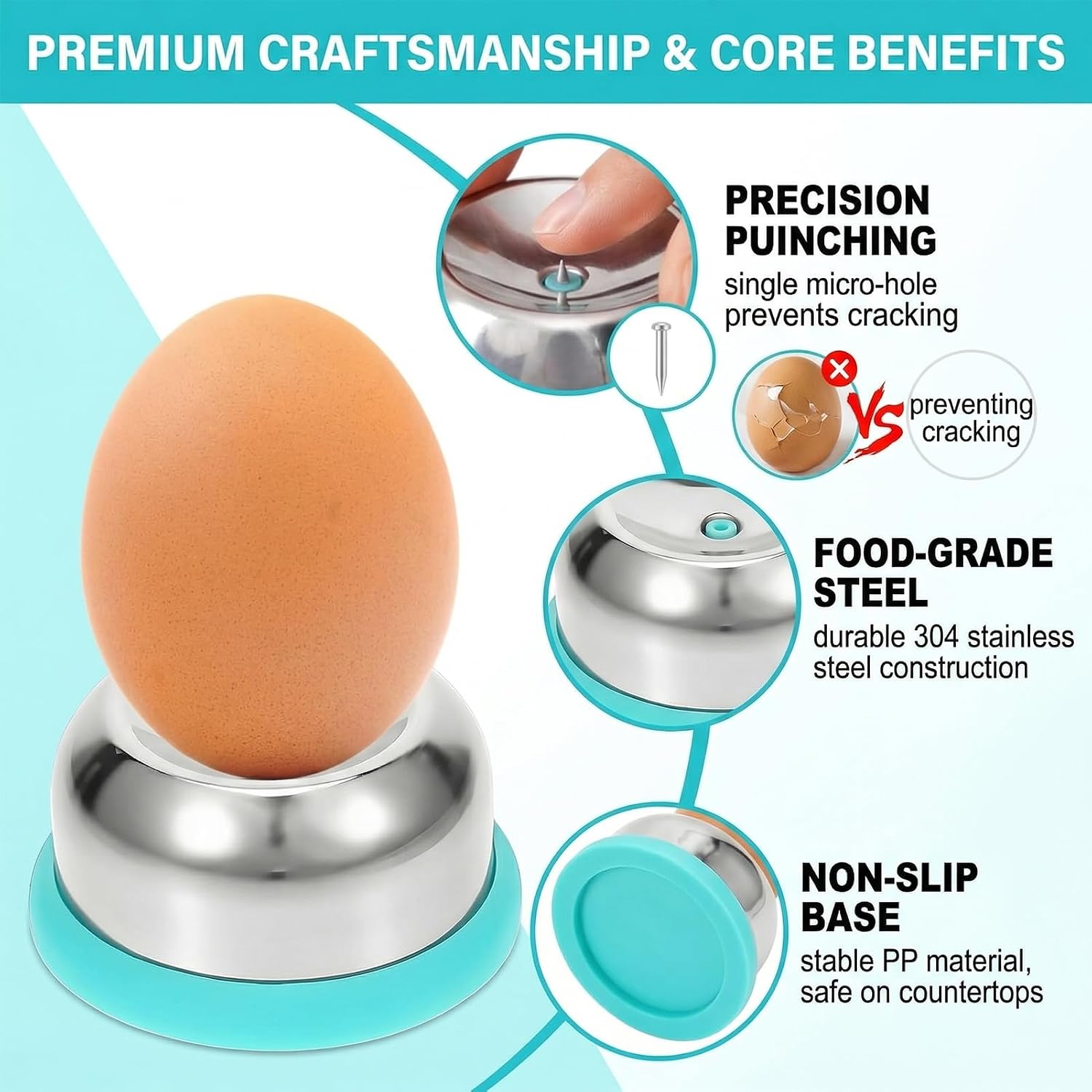 Egg Piercer 2PCS Stainless Anti-Burst