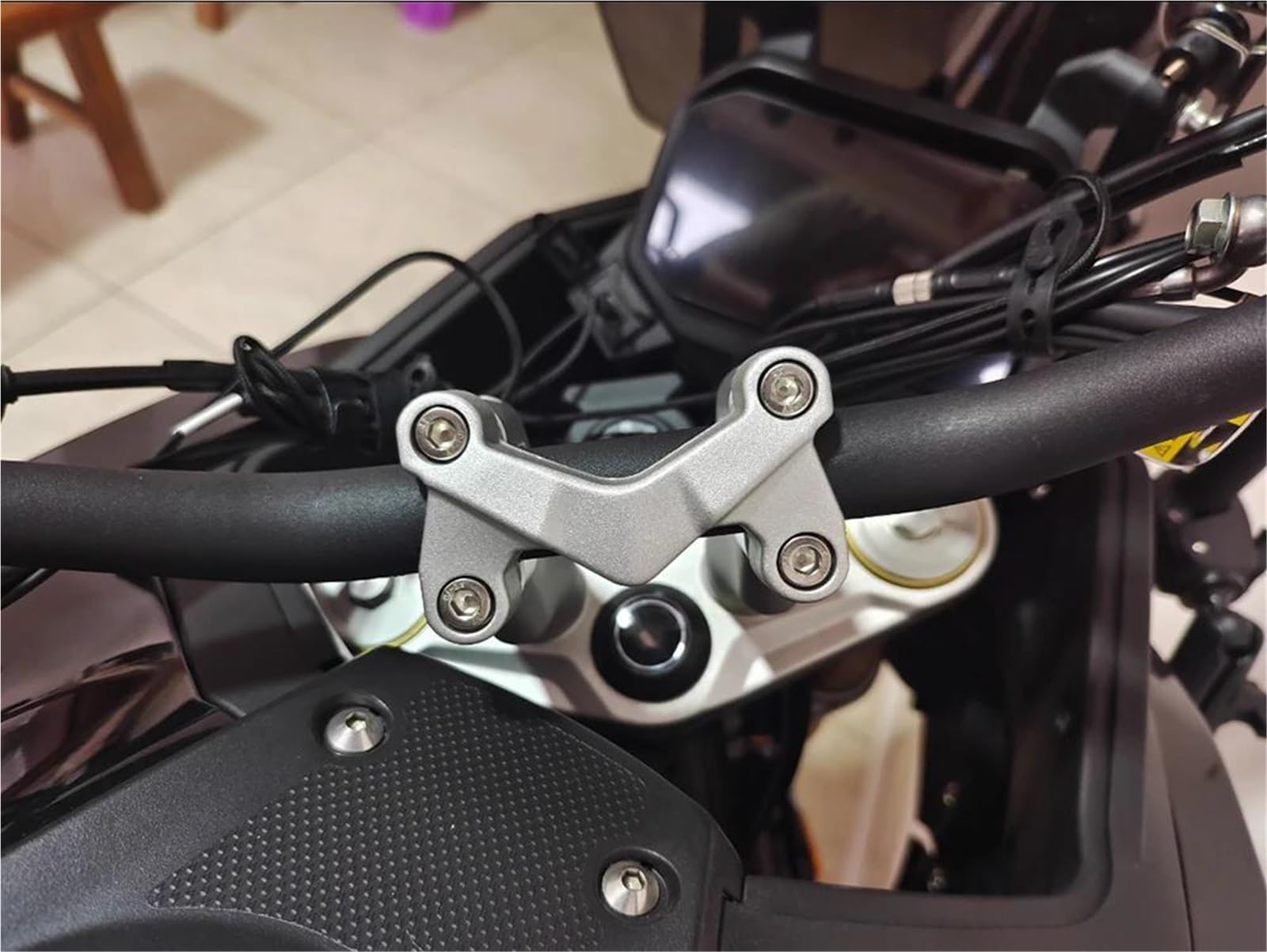 Kit Moto Manubrio Riser Per VOGE Valico DS525X 525DSX DSX525 525 DSX DS X Bar Risers Mount Adapter Clamp Rialzato Riser Manubrio Moto(Argento,3.5mm)