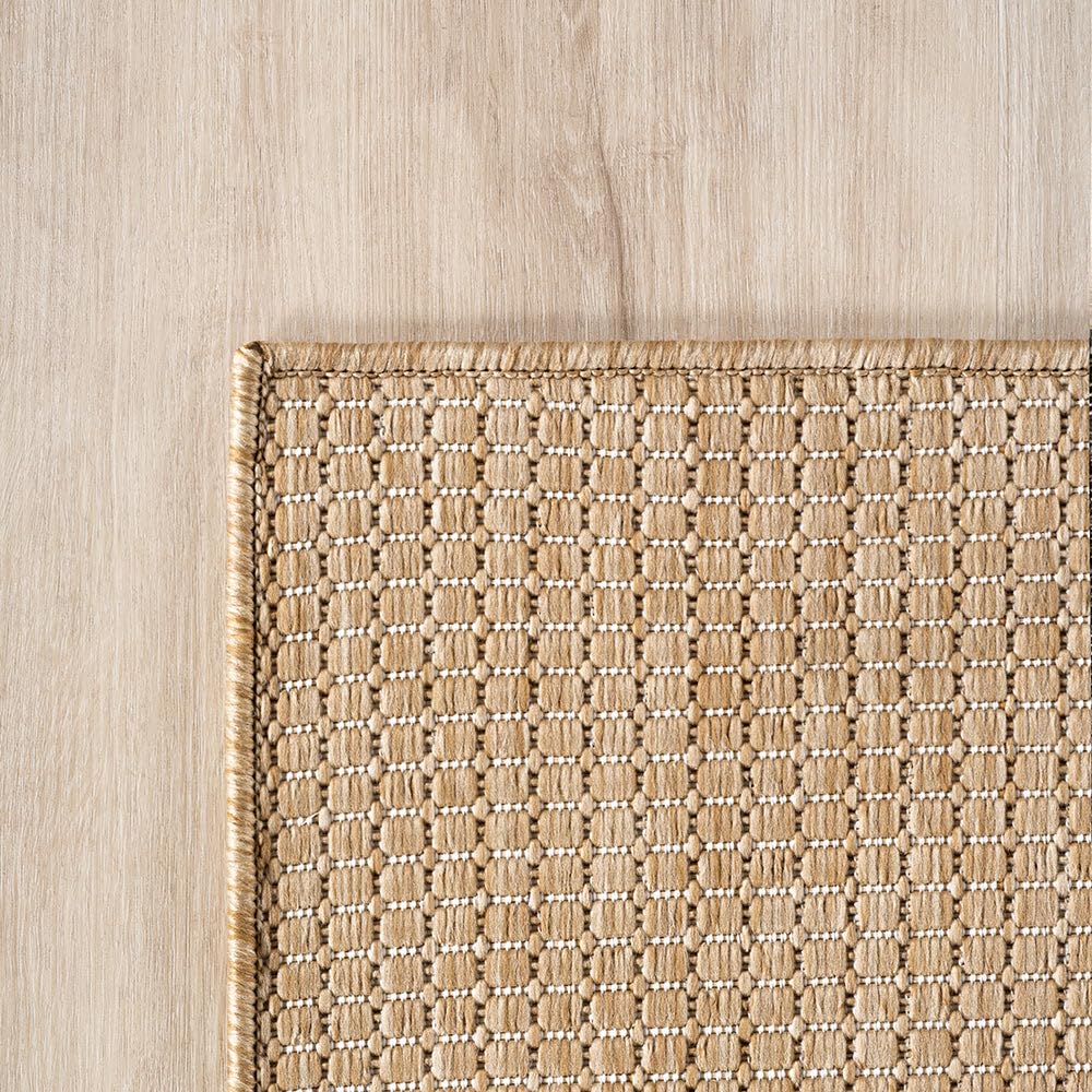 Tapis XL Intérieur Extérieur Aspect Jute Tissé Plat, Résistant et Facile d'Entretien, pour Salon, Chambre, Salle à Manger, Terrasse, Balcon et Jardin, Style Naturel et Moderne (Beige , 240x340 cm)