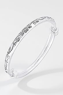 Silver Plated Copper Classic Design Adjustable Antique Designer Bangle for Women