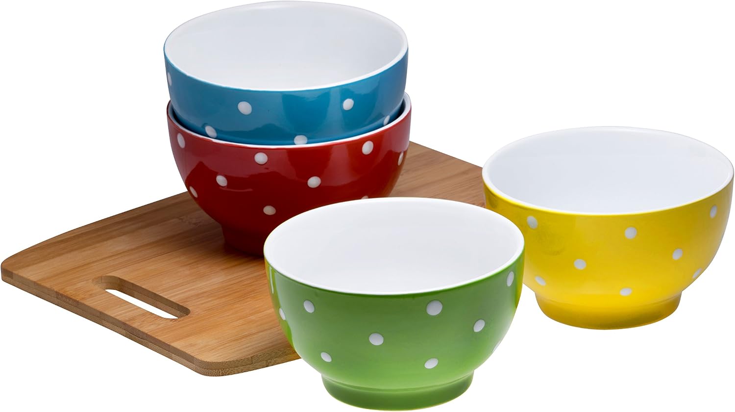 Lіmіtеd Stосk Bruntmor - Polka Dot Colorful Decorative Everyday Porcelain Ceramic Dinner Bowls - Breakfast Cereal, Soup, Ice Cream, Salad, Pasta, Colored Fruit or Mixing Bowl, 20 oz. Set of 4, Microwave Safe Hоt Dеаlѕ Bruntmor - Polka Dot Colorful Decorative Everyday Porcelain Ceramic Dinner Bowls - Breakfast Cereal, Soup, Ice Cream, Salad, Pasta, Colored Fruit or Mixing Bowl, 20 oz. Set of 4, Microwave Safe