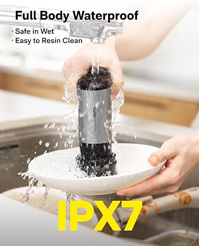 Miniatura 7 de HOTO Grip - Limpiador giratorio eléctrico inalámbrico, IPX7 impermeable, ligero de 0.65 libras con 6 cabezales de cepillo, potente limpiador de