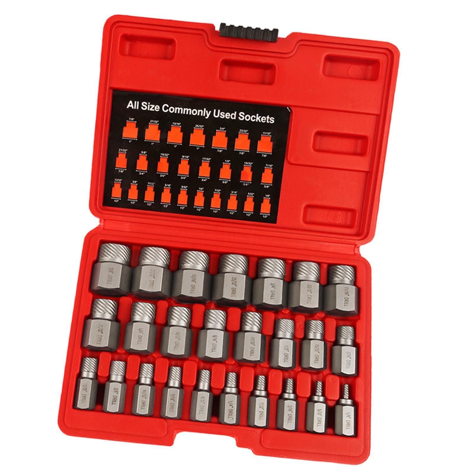 Juego de extractores de tornillos dañados con construcción de acero de aleación para una extracción eficiente de pernos rotos Juego de extractores