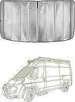 Vista 11 de VanEssential Cubierta Aislante con Oscurecimiento Total para Ventana de Tripulación Diseñada para RAM Promaster Marco de Ventana de Metal Desnudo