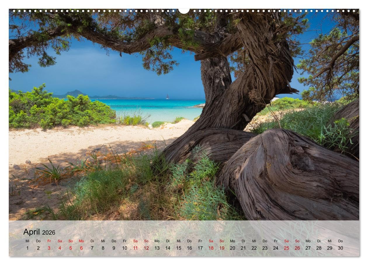 Wunderbares Sardinien (Wandkalender 2026 DIN A2 quer), CALVENDO Monatskalender: Die wunderschönen Strände Sardiniens (CALVENDO Orte)