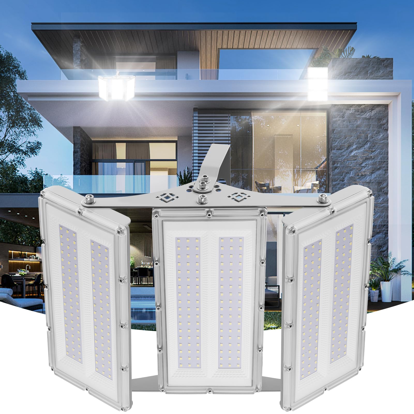 Viugreum Upgrade 300W Led Strahler24000LM Strahler Außen IP65 Aussenstrahler 6500K Fluter Kaltweiss Scheinwerfer Außenstrahler Flutlicht mit 50cm Cable fur Hinterhof Auffahrt Garage Flur