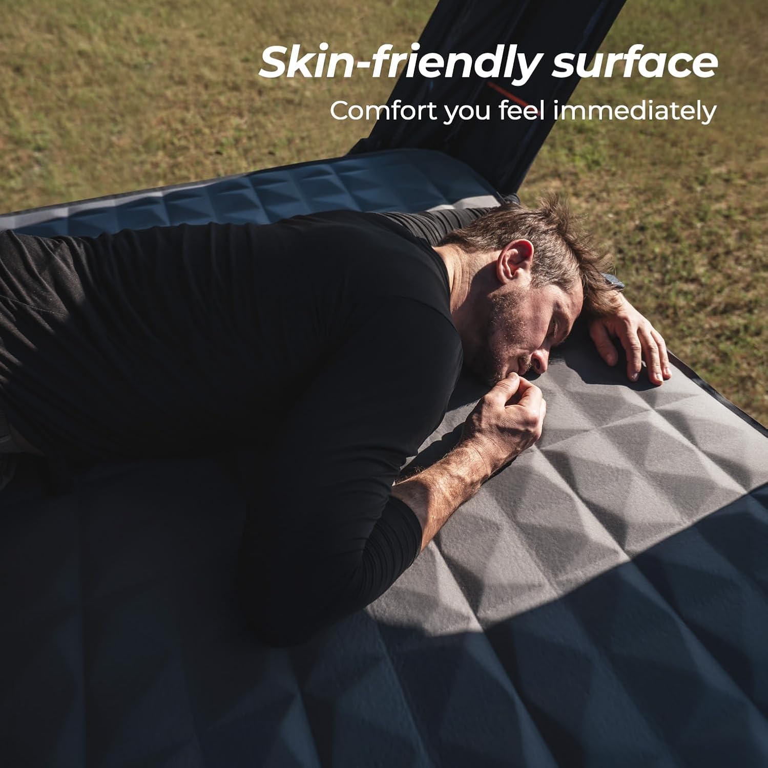 Camping Air Mattress, Inflatable Sleeping Pad for Camping, Thick Camping Mattress Pad, for SUV, Truck Bed, Rooftop Tent & Ground Tent (Mattress & Electric Pump)
