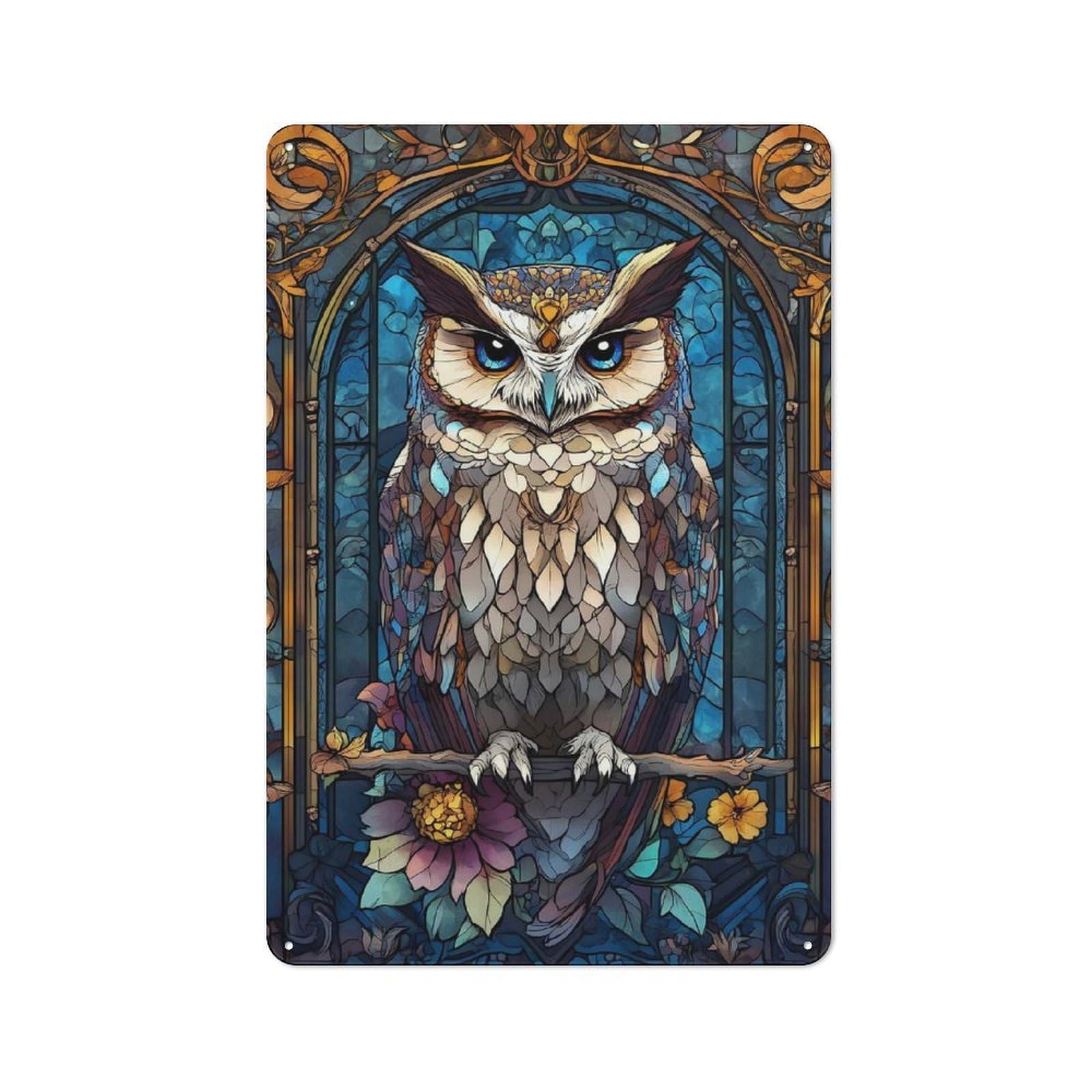 Junmoney Owl Classic Metal Wall Plaque 30X20cm Featuring Creative Space Decor For Workspace, Cafe, Shop Or Desk Area