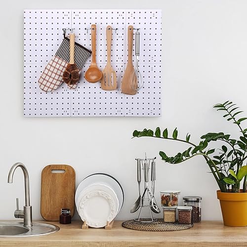 Miniatura 6 de 24 piezas de tablero de clavijas, gancho recto de doble brazo, organizador de pared, ganchos de tablero de clavijas, ganchos de herramientas para