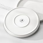 MALACASA 18 Ensemble de vaisselle en porcelaine, ensemble de vaisselle blanc moderne pour 6, Ensembles de vaisselle à croustilles et à égratignures, de vaisselle résistante aux croustillants et aux grattons, Series LEAH