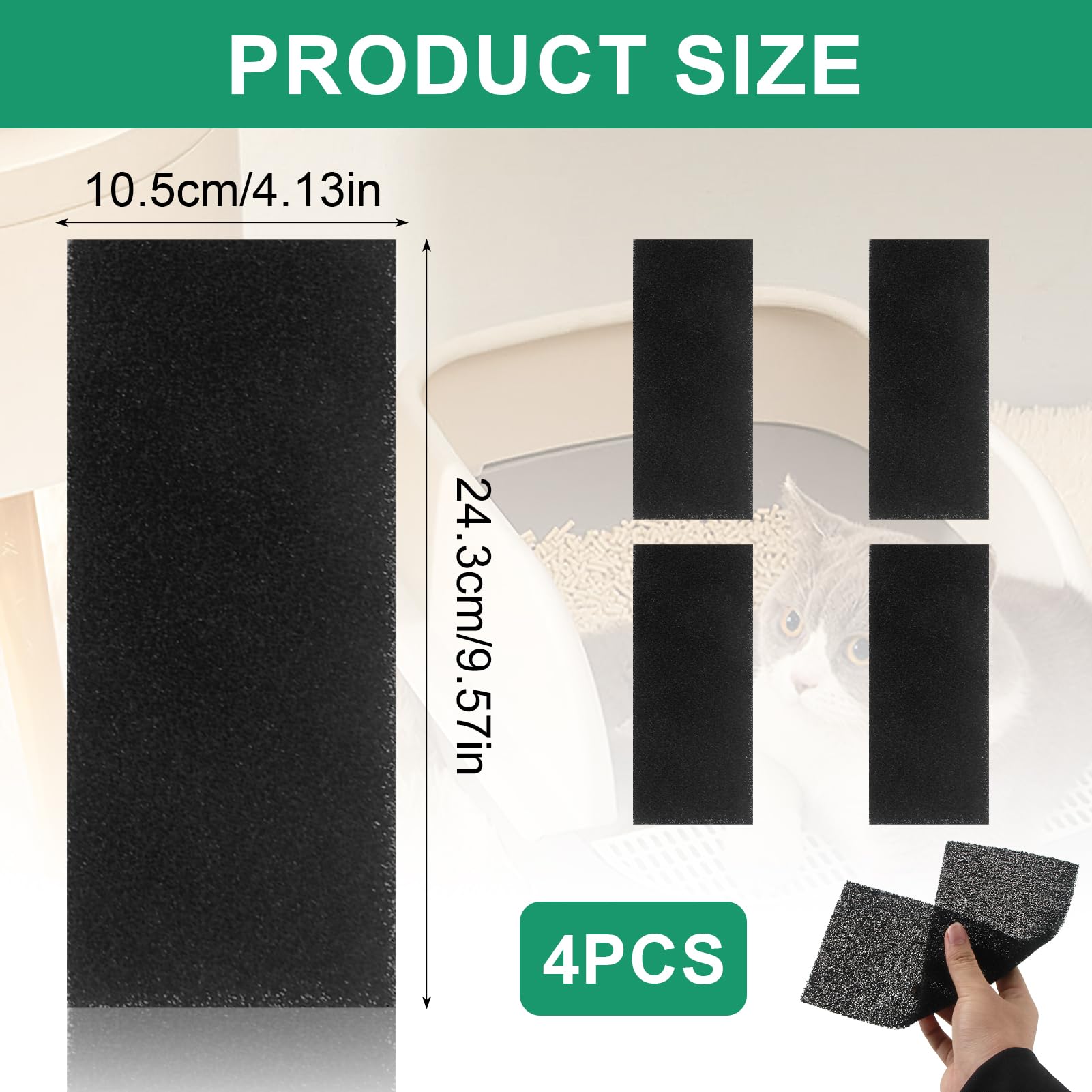 4 filtri ai carboni attivi, opachi, a carbone attivo, filtro in spugna per compostiera dei rifiuti da cucina, filtro a carbone, biometrica