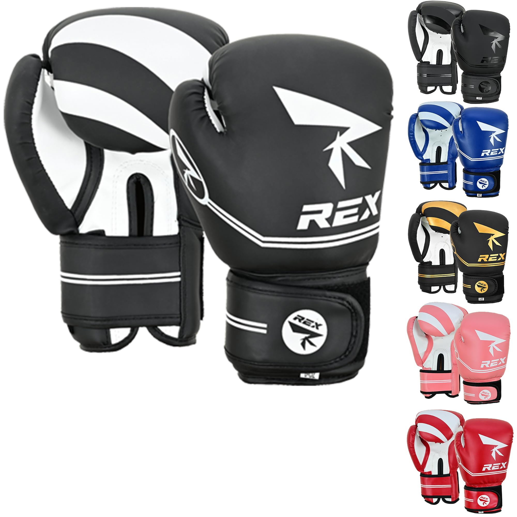 Kids Boxing Gloves for Children Boys Girls Junior Youth Toddler Training Boxing Gloves for Punching Bag Kickboxing Muay Thai (Black/White, 2oz)