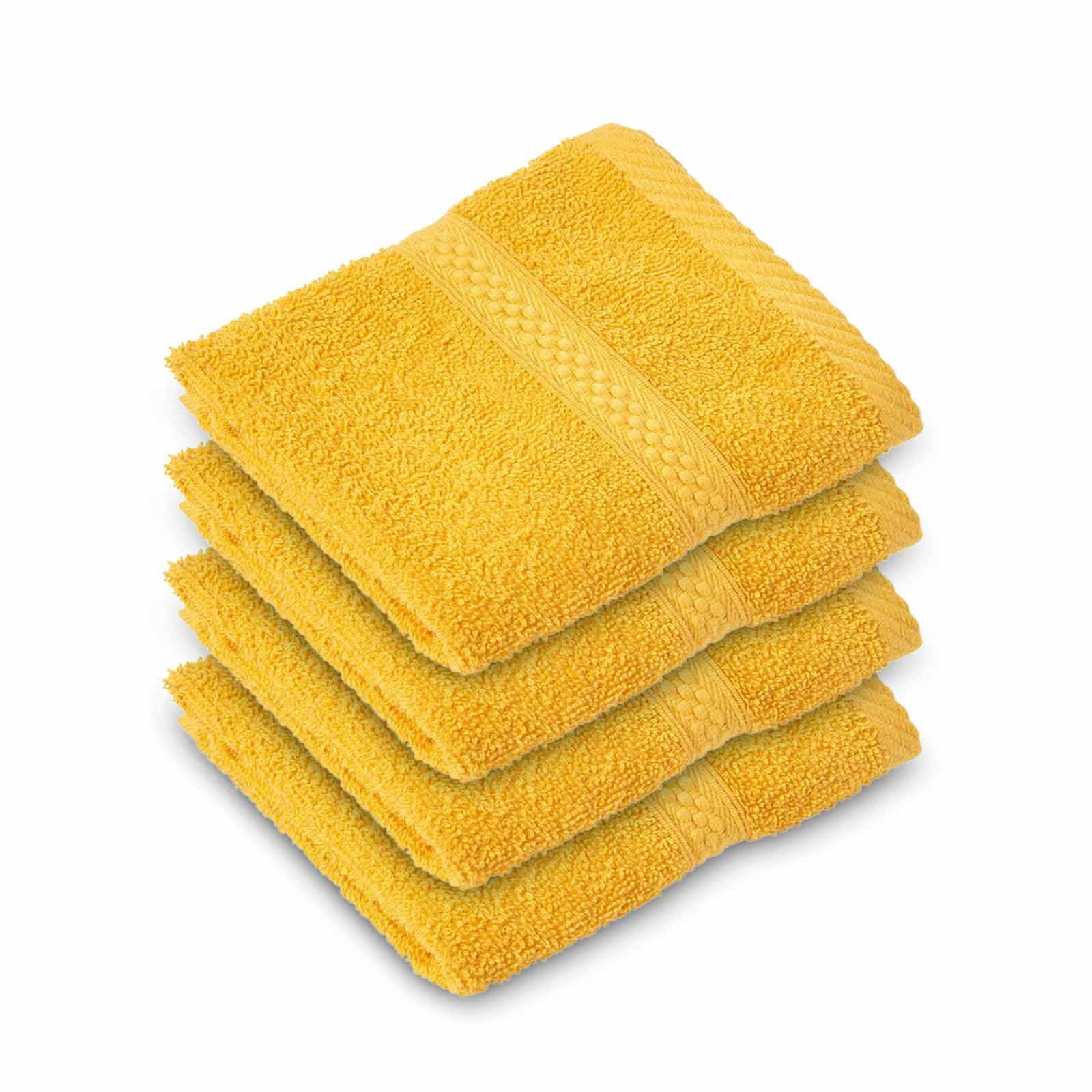HOMESCAPES Light Blue Turkish Cotton Set of 4 Face Cloths Flannel Super Soft Thick & Absorbent 500 GSM Towel Heavy Weight for everyday Luxury — view 142