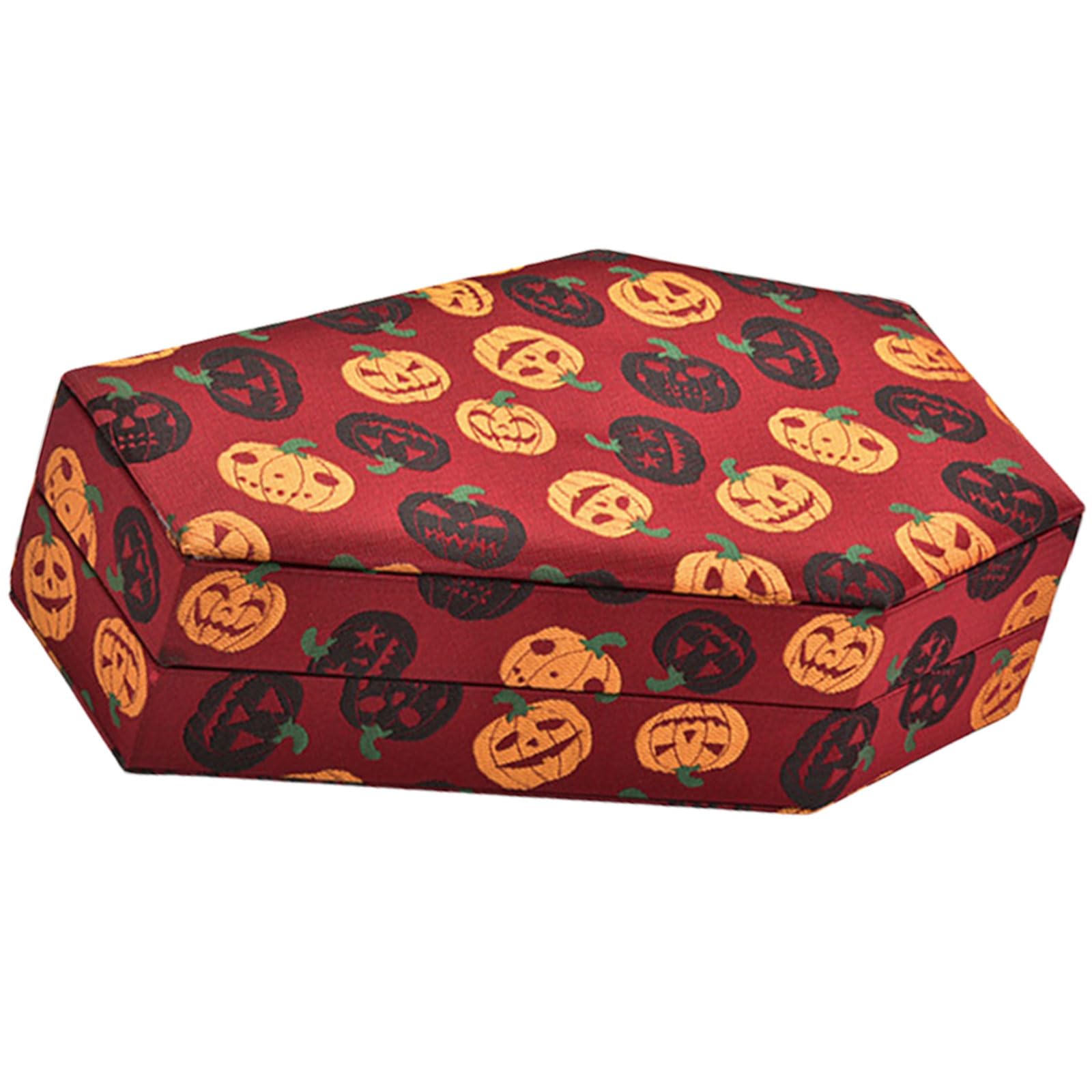 YPBEW Fashionable Jewelry Storage Box Halloween Coffin Shaped Case for Rings Velvets Lined Jewellery Organiser Accessory Storage Box