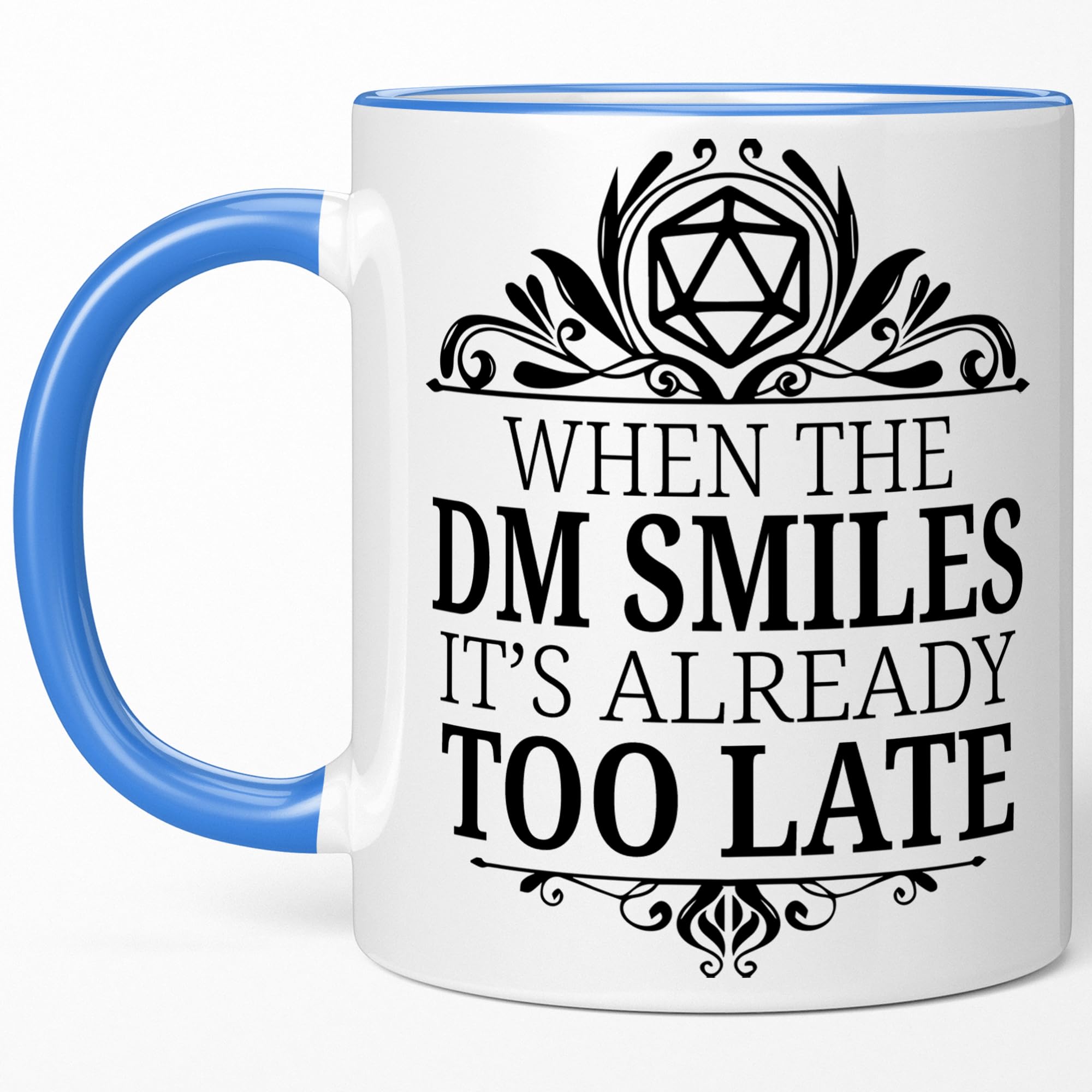 Sweet & SaltyDND Mug - When the DM Smiles Coffee Cup, Dungeons and Dragons Dungeon Master Gifts, D and D Gifts for Dnd Lovers, D&D Accessories, Dnd Gifts for DM Him Her 11oz Light Blue