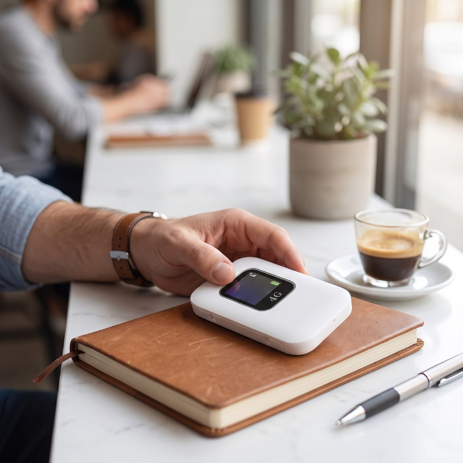 GOWENIC Point D'accès Wi-FI Mobile, 4G Wi-FI 6, 200 Mbit/s, écran pour 10