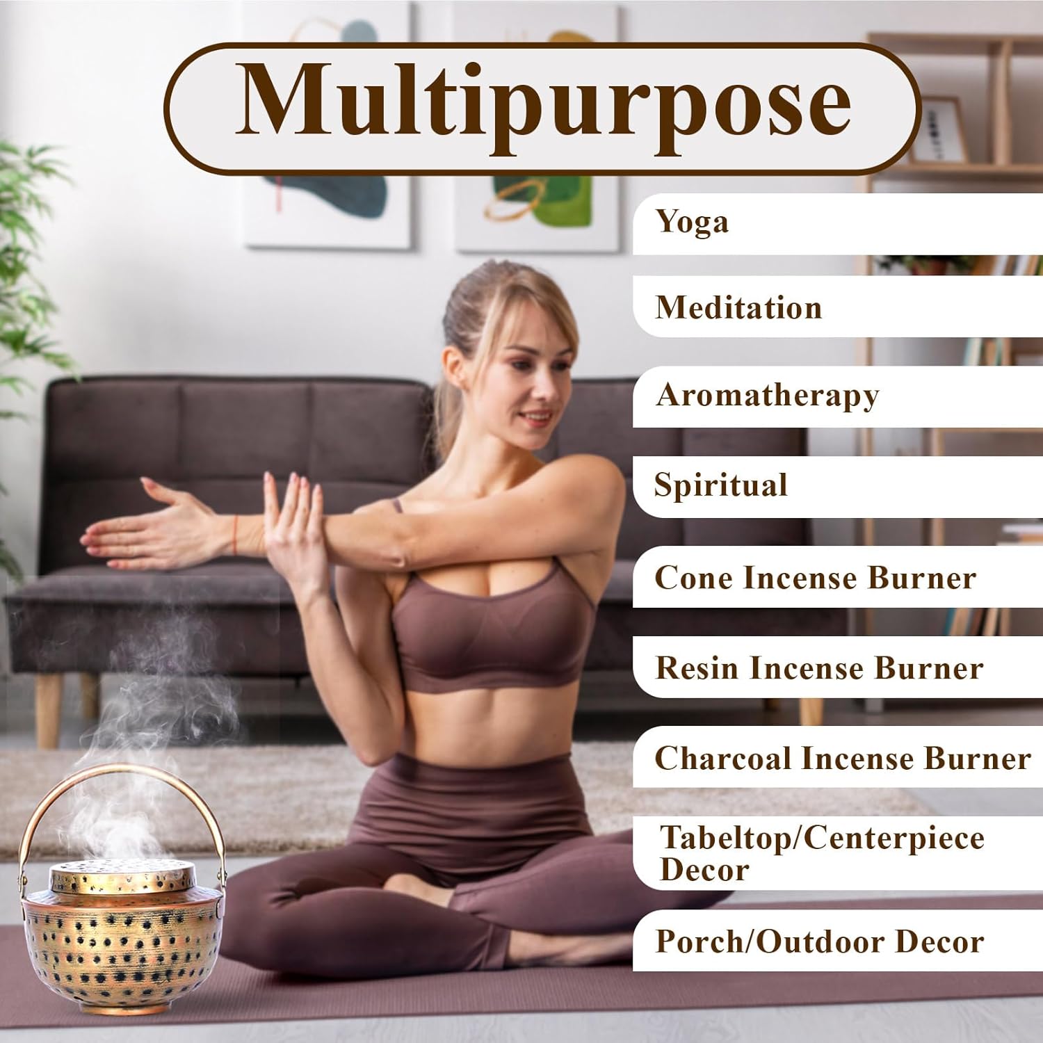 Hand Hammered Charcoal Resin Cone Incense Burner for Bohemian Boho Décor, Meditation Spiritual Yoga Décor, Vintage Antique Décor, New House Warming Gifts for Mom’s, Women, Men!