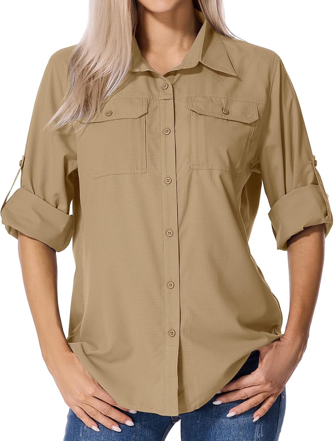 Jessie Kidden Womens UPF 50+ UV Sun Protection Safari Shirts Long Sleeve Outdoor Cool Quick Dry Fishing Hiking Shirts